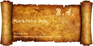 Markfeld Ada névjegykártya